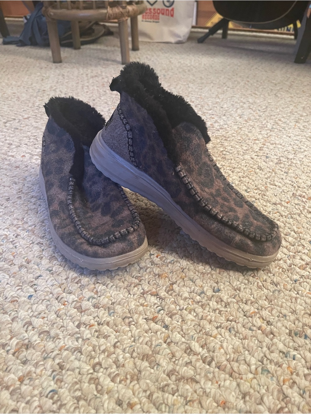 Hey Dude Brown and Black Faux-Fur Ankle Boots - Picture 2 of 4